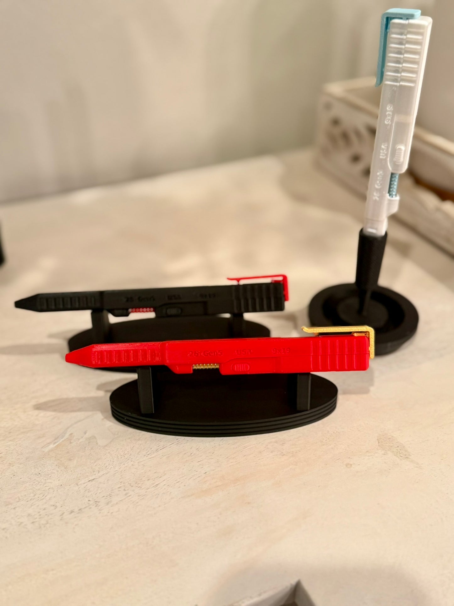 3D Printed Slide Pen with Custom Case, Personalized Action Pen, Pilot G2 Compatible Refill