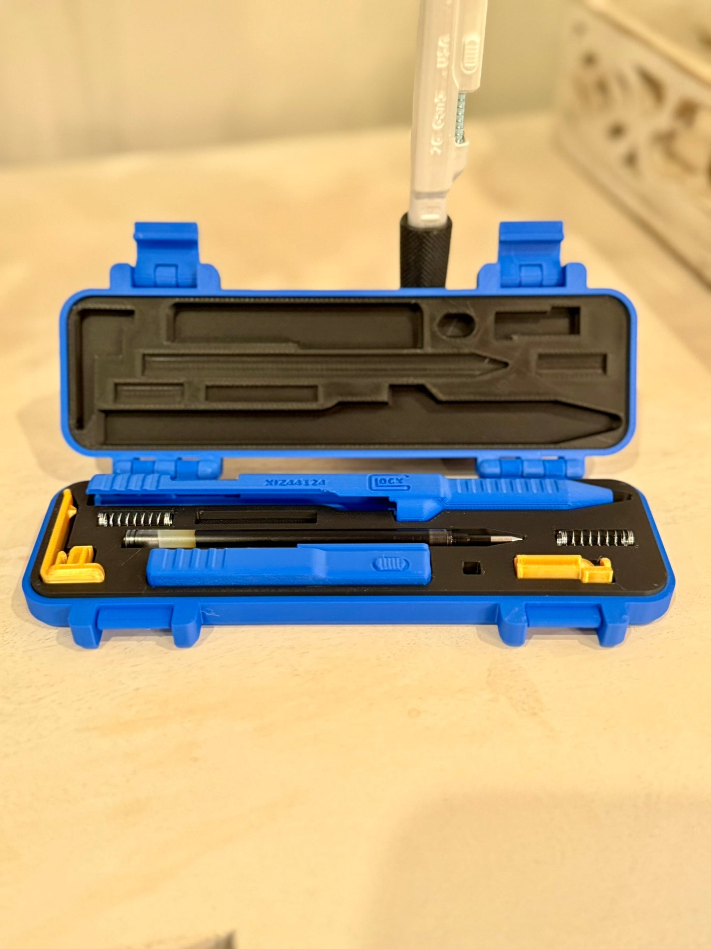 3D Printed Slide Pen with Custom Case, Personalized Action Pen, Pilot G2 Compatible Refill