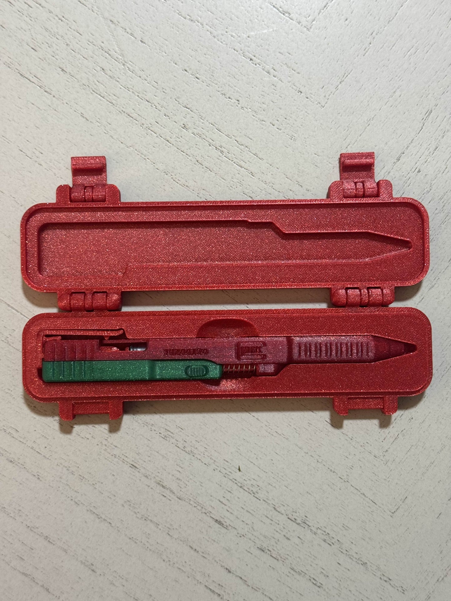 3D Printed Slide Pen with Custom Case, Personalized Action Pen, Pilot G2 Compatible Refill