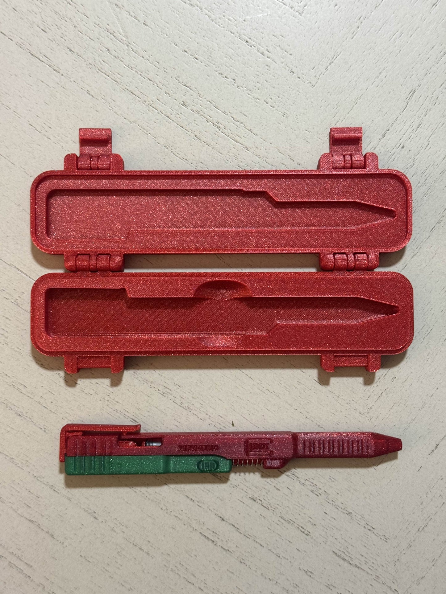 3D Printed Slide Pen with Custom Case, Personalized Action Pen, Pilot G2 Compatible Refill