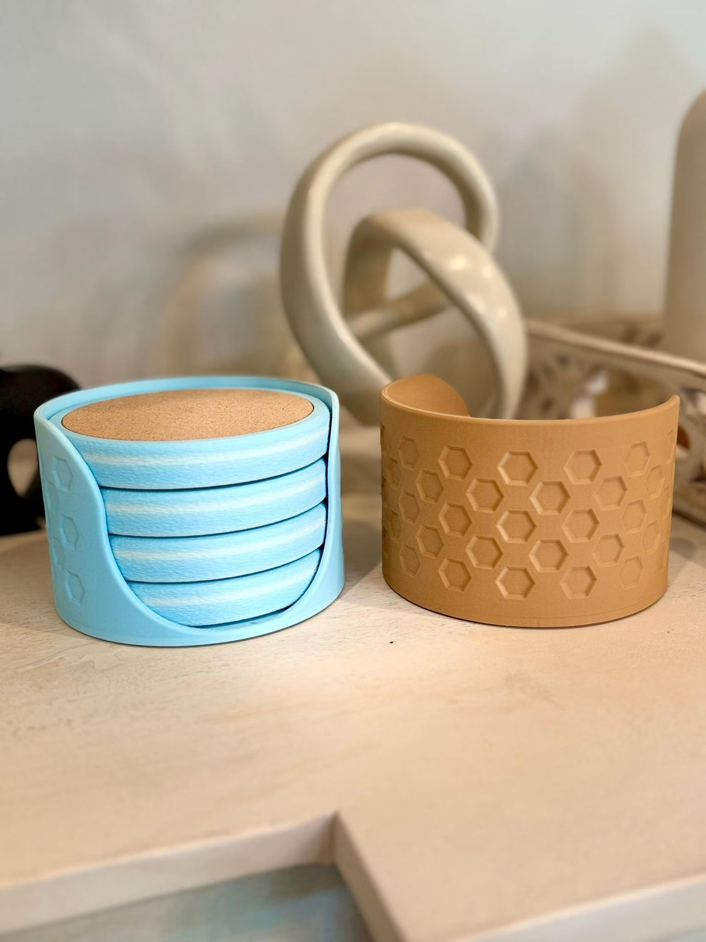 Custom Engraved Coaster Set with Holder