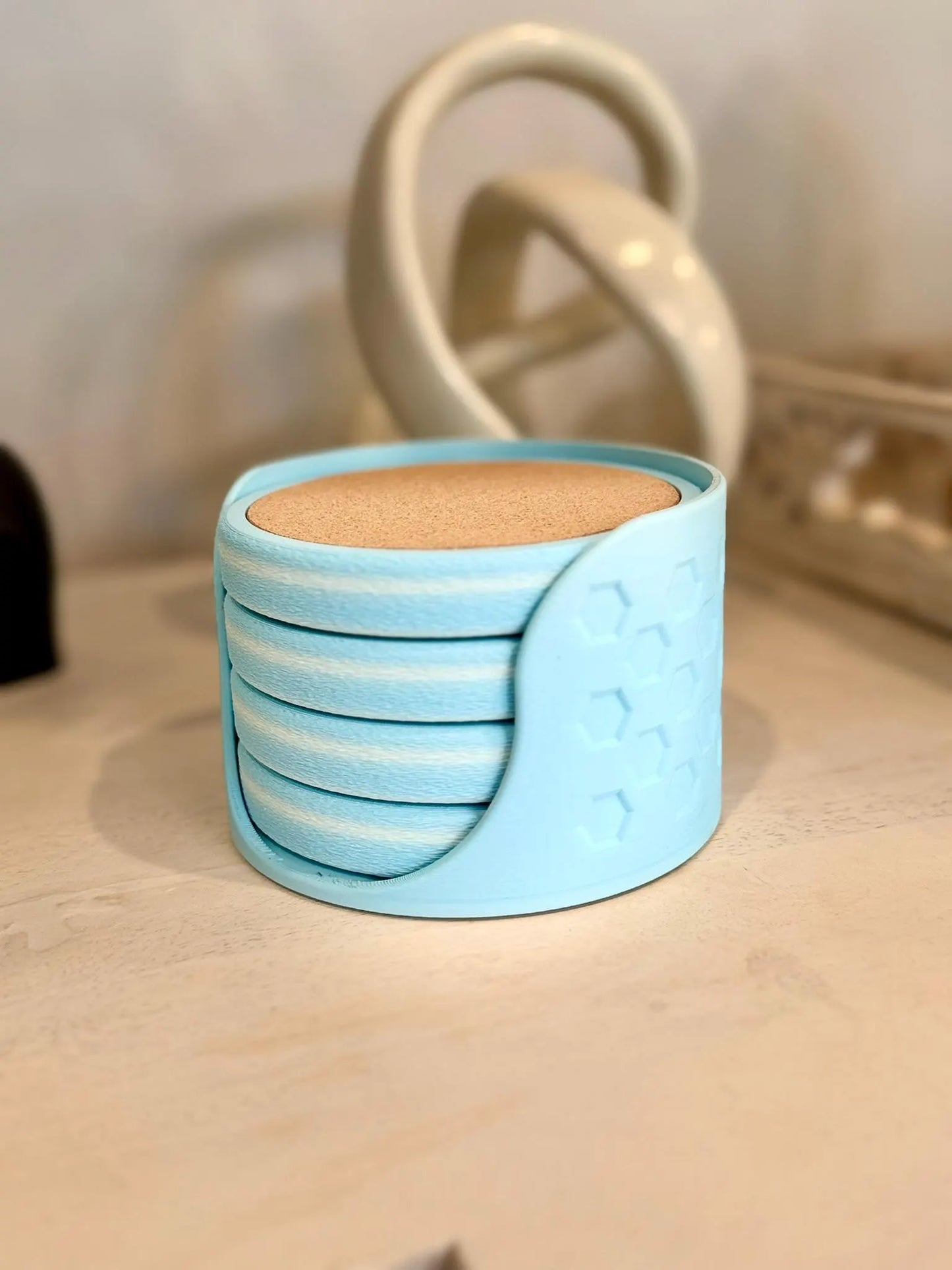 Custom Engraved Coaster Set with Holder